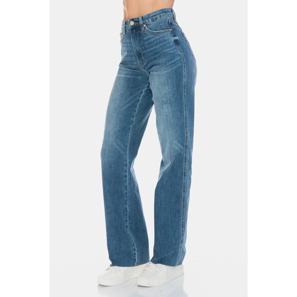 Judy Blue Tummy Control Cut Raw Hem Straight Jeans - JB88848MD - Size 15/32 - Picture 5 of 12